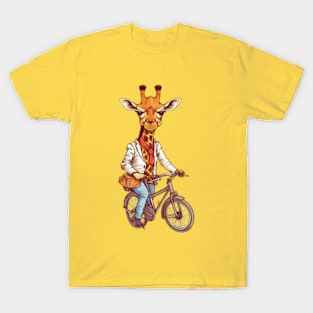 Cute Giraffe Riding A Bicycle T-Shirt